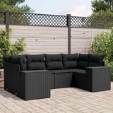  6-dijelni set vrtnih sofa s jastucima crni od poliratana Crna 83 x 62 x 69 cm | shoptok.hr