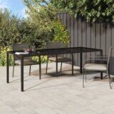 vidaXL vrtna jedilna miza rjava 250x100x75 cm poli ratan | Shoptok.si