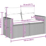 vidaXL 8 Dijelni Vrtni Sofa Set s Jastucima Sivi Poli Ratan Akacija | shoptok.hr