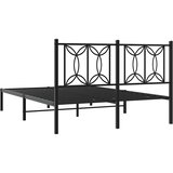  Metalni okvir za krevet s uzglavljem crni 135x190 cm | shoptok.hr