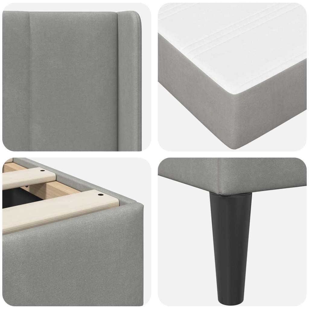  Okvir kreveta s madracem 2 pcs Svijetlo siva Baršun - Svjetlosiva 100 x 200 cm | shoptok.hr