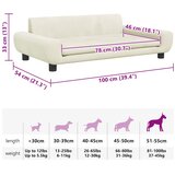  Krevet za pse Krem 100 x 54 x 33 cm baršunasti | shoptok.hr