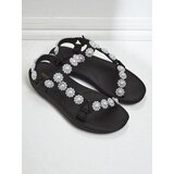 Resti Perseida women's black platform sandals with pearls | shoptok.hr