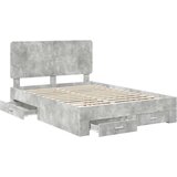  Konstrukcija postelje z vzglavjem Betonsko siva 150 x 200 cm, (5000102217) | Shoptok.si