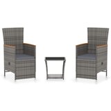 Maison Chic Seti vrtnega pohištva - Vrtna garnitura - Vrtni pohištvo set 3-delna z blazinami poli ratan siva, (21811194) | Shoptok.si