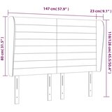  Uzglavlje s ušima crno 147x23x118/128 cm od tkanine | shoptok.hr