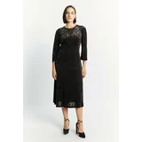 Monnari Woman's Dresses Women's Dress With Velor Pattern Multi Black