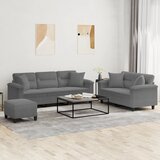  3-dijelni set sofa s jastucima tamnosivi od mikrovlakana | shoptok.hr