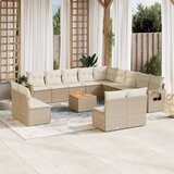 vidaXL 14-dijelni set vrtnih sofa s jastucima poliratan Bež | shoptok.hr