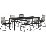  Vrtni set za objed 7 kom. Crna Čelik s prahom premazan | shoptok.hr
