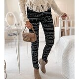 Gemre Black Patterned Fabric Trousers Marcoux | shoptok.hr