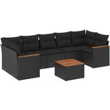  The Living Store Vrtna sedežna garnitura 8-delna z blazinami črn poli ratan - Vrtna Sedežna Garniture, (21452922) | Shoptok.si