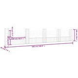  Gabionska košara U-oblika s 5 stupova 500x20x100 cm željezna | Eponuda.com