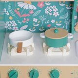 Bebi Market KINDER HOME Dečija drvena kuhinja – vintage stil sa elektronskim pločama za kuvanje, svetlima, zvucima i funkcionalnim dodacima | Eponuda.com