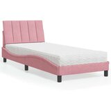  Postelja z vzmetnico roza 80x200 cm žamet, (21216064) | Shoptok.si