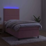  Box spring s madracem LED ružičasti 90x200 cm baršunasti | shoptok.hr