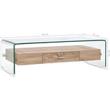  Klubska mizica prozorna 98x45x31 cm kaljeno steklo | Shoptok.si