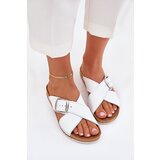 Inblu Ladies Leather Slippers With Buckle White | shoptok.hr