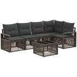 vidaXL Vrtna sedežna garnitura 6 pcs Siva poli ratan, (5000272177) | Shoptok.si