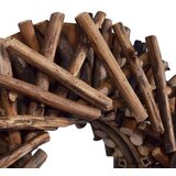  Zidno ogledalo od tikovine 60 cm okruglo | shoptok.hr