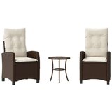  3-dijelni bistro set s jastucima smeđi od poliratana | shoptok.hr