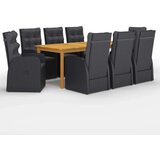  9-dijelni vrtni blagovaonski set crni | shoptok.hr