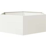 vidaXL Vrtna sadilica bijela šesterokutna 138 x 120 x 45 cm čelična | shoptok.hr