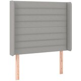 Maison Chic vzglavna omarica - nočna omarica - posteljna omarica z ušesi svetlo sivo 103x16x118/128 cm blago, (21712284) Cene
