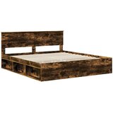  Krevetna konstrukcija s uzglavljem Dimljeni hrast 180 x 200 cm | shoptok.hr