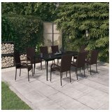  9-dijelni vrtni blagovaonski set smeđe-crni | shoptok.hr