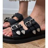 D/CEO Black women's slides with decorative buckles Fetta | Shoptok.si