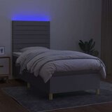  Krevet box spring s madracem LED svjetlosivi 100x200 cm tkanina | shoptok.hr
