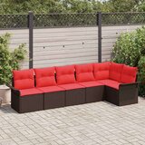  Vrtna sedežna garnitura z blazino 6 pcs Rjava poli ratan, (5000144889) Slike