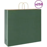 Papirnate vrećice 250 kom s ručkama zelene 54x15x49 cm