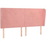  Vzglavje z ušesi roza 203x23x118/128 cm žamet, (20794426) | Shoptok.si