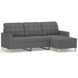  Trosjed s tabureom tamnosivi 180 cm od tkanine | shoptok.hr