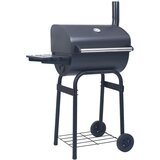 vidaXL Žar na oglje smoker s spodnjo polico črn Cene
