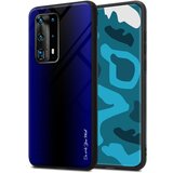 Cadorabo Ohišje, združljiv s Huawei - Stripe Optics v kobaltu vijolični - zaščitni pokrov iz silikona TPU in hrbet iz kaljenega stekla, (20570917) | Shoptok.si
