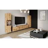 P & B Dnevni Regal Berlin Iii, Barva Hrasta, Osvetlitev, 3-Delni | Shoptok.si