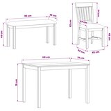  Blagovaonski set 4 kom. Siva Čvrsto Hrastovo Drvo | shoptok.hr