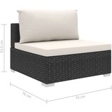  8-dijelna vrtna garnitura od poliratana s jastucima crna - Crno-bijelo 8 | shoptok.hr