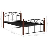  Okvir kreveta crni od metala i masivne hrastovine 120 x 200 cm | shoptok.hr