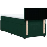 vidaXL Box spring postelja z vzmetnico temno zelena 90x200 cm žamet, (21321576) | Shoptok.si
