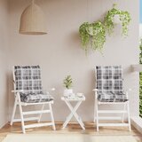  Jastuci za stolicu niskog naslona 2 kom sivi karirani tkanina | shoptok.hr