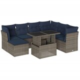 vidaXL Vrtni set od 8 dijelova s jastucima sivi poliratan - Siva 1 | shoptok.hr