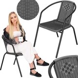 springos pletena- metalna vrtna stolica, siva | shoptok.hr
