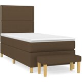 vidaXL Box spring postelja z vzmetnico temno rjava 100x200 cm blago, (20901625) Cene