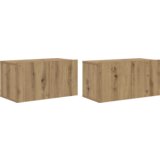  Set TV komoda Zidne s pohranom s vratima 8 pcs hrast artisan 60 x 30 x 30.5 cm | shoptok.hr