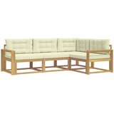 vidaXL Zunanja garnitura za sedenje 3 pcs Bela in krem Poliester, (5000281857) | Shoptok.si