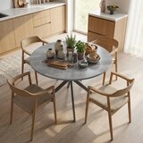  Okrugli blagovaonski stol za 4 osobe industrijski kuhinjski stol s čeličnim nogama za blagovaonicu kuhinju siva | shoptok.hr